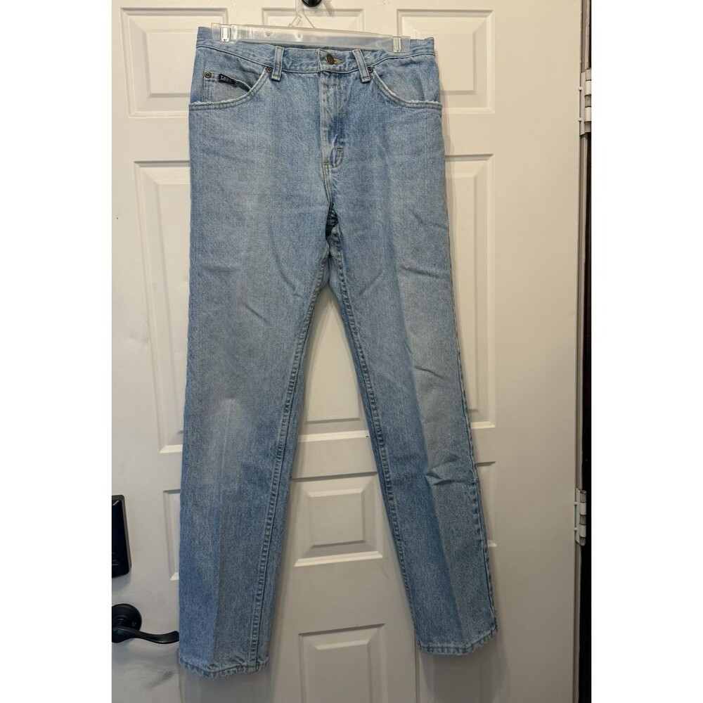 Vintage Lee Womens Jeans 30x32 Light Wash Straight Leg High Rise Denim USA